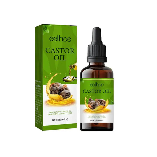 Organic Cold-Pressed Castor Oil-Nourishes Hair, Eyelashes Eyebrows Reduces Frizz Split Ends For Healthy Looking Hair Growth Sqin Med by Nurse Faye