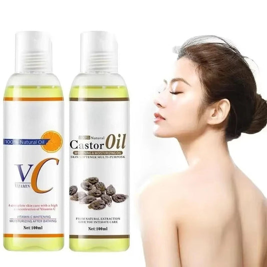 EWG Verified Organic Body Oil - Castor Oil with Vitamin C infused Sqin Med by Nurse Faye