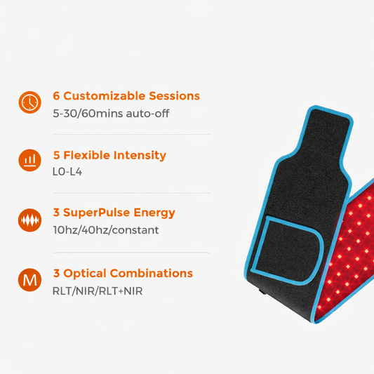 Red Light Health Care Belt 100 LED Infrared Lamp Red Light Therapy Massage Machine For Body Belt Back Waist Heating Sqin Med by Nurse Faye