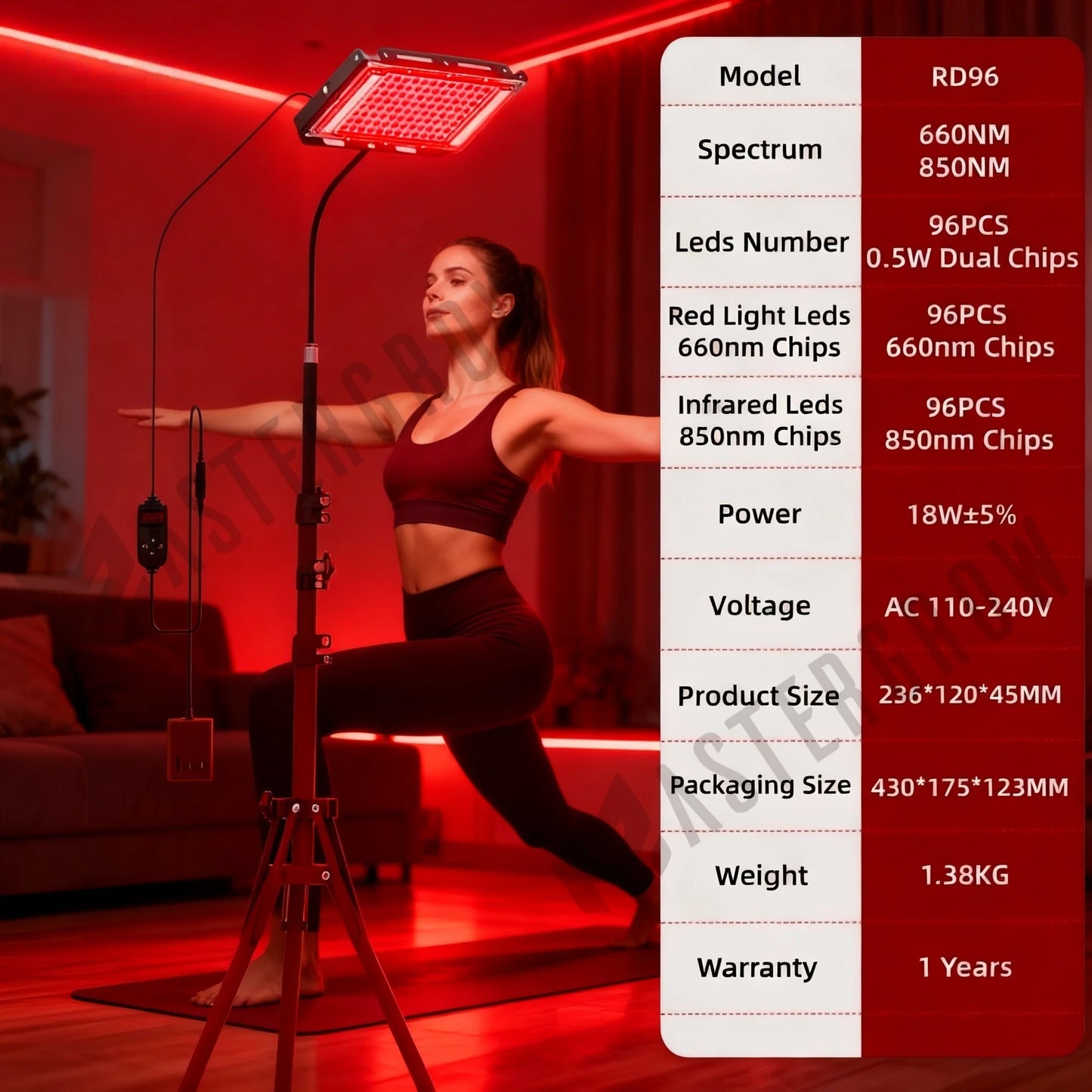 660nm850nm Led Red Light Therapy Panel Device LED Facial Anti-inflammatory Skin Care Light  For Anti-Aging Pain Relief
