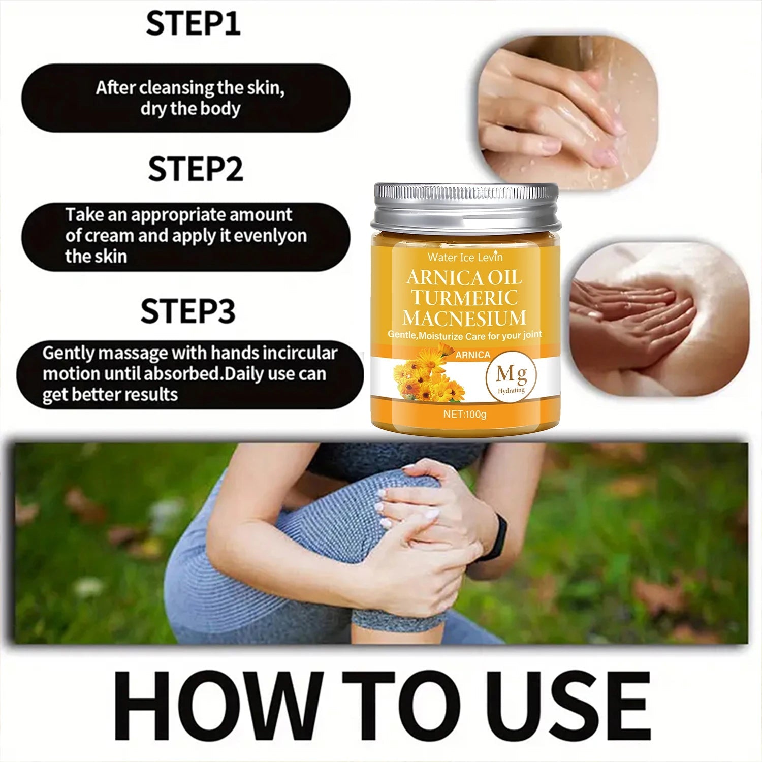 Joint relief Cream - Arnica, Magnesium & Turmeric Sqin Med by Nurse Faye