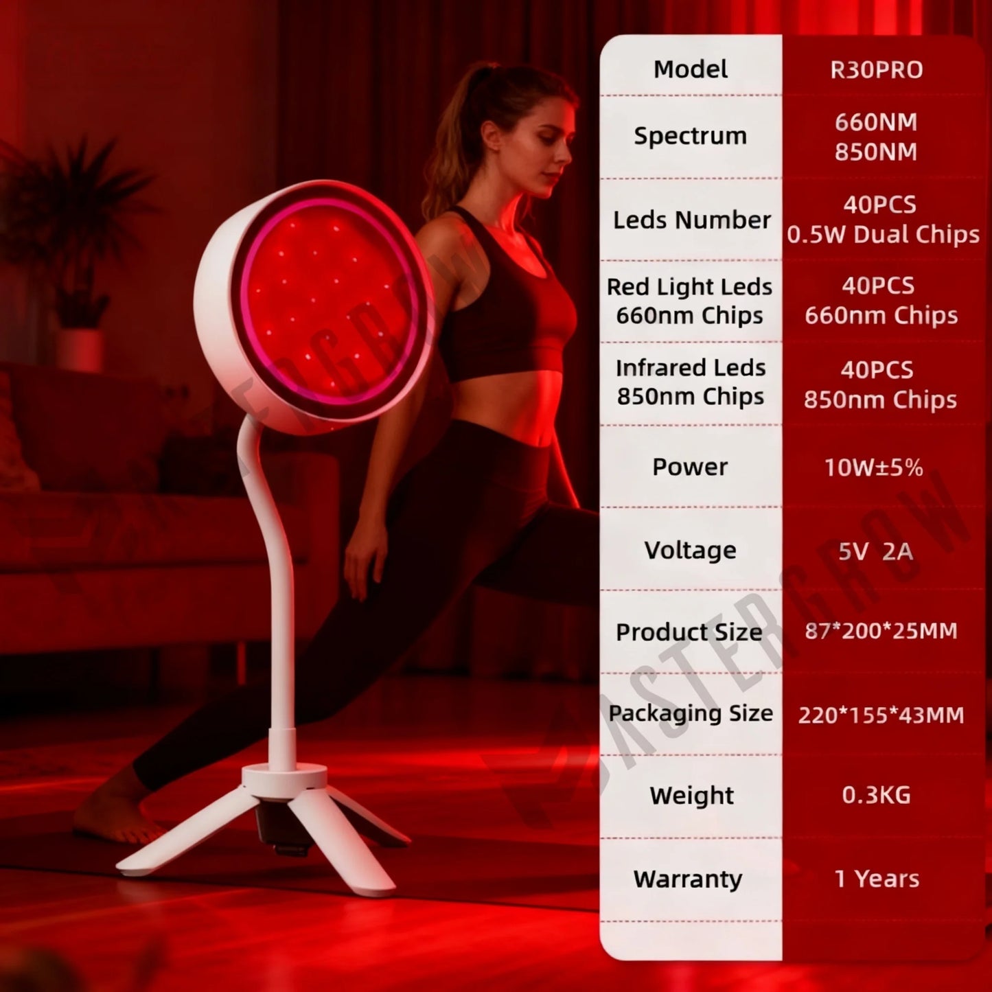 660nm850nm Led Red Light Therapy Panel Device LED Facial Anti-inflammatory Skin Care Light  For Anti-Aging Pain Relief