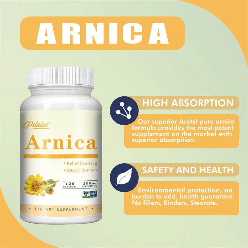 Arnica Capsules - Effectively Relieves Bruising, Swelling, Reduces Muscle Pain and Stiffness Sqin Med by Nurse Faye