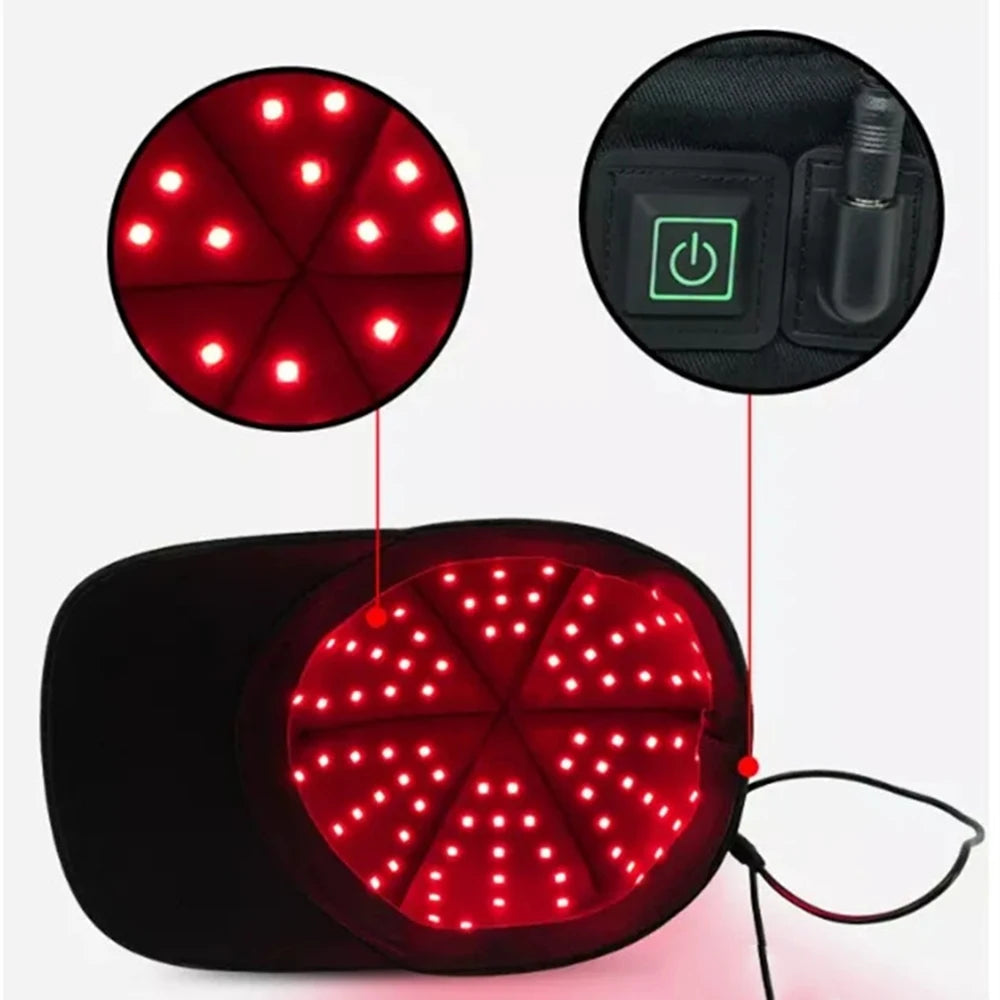 Red LED Light & Infrared Therapy Cap- 96Pcs 660nm&850nm wavelength 10Hz Pulse for Hair growth Sqin Med by Nurse Faye
