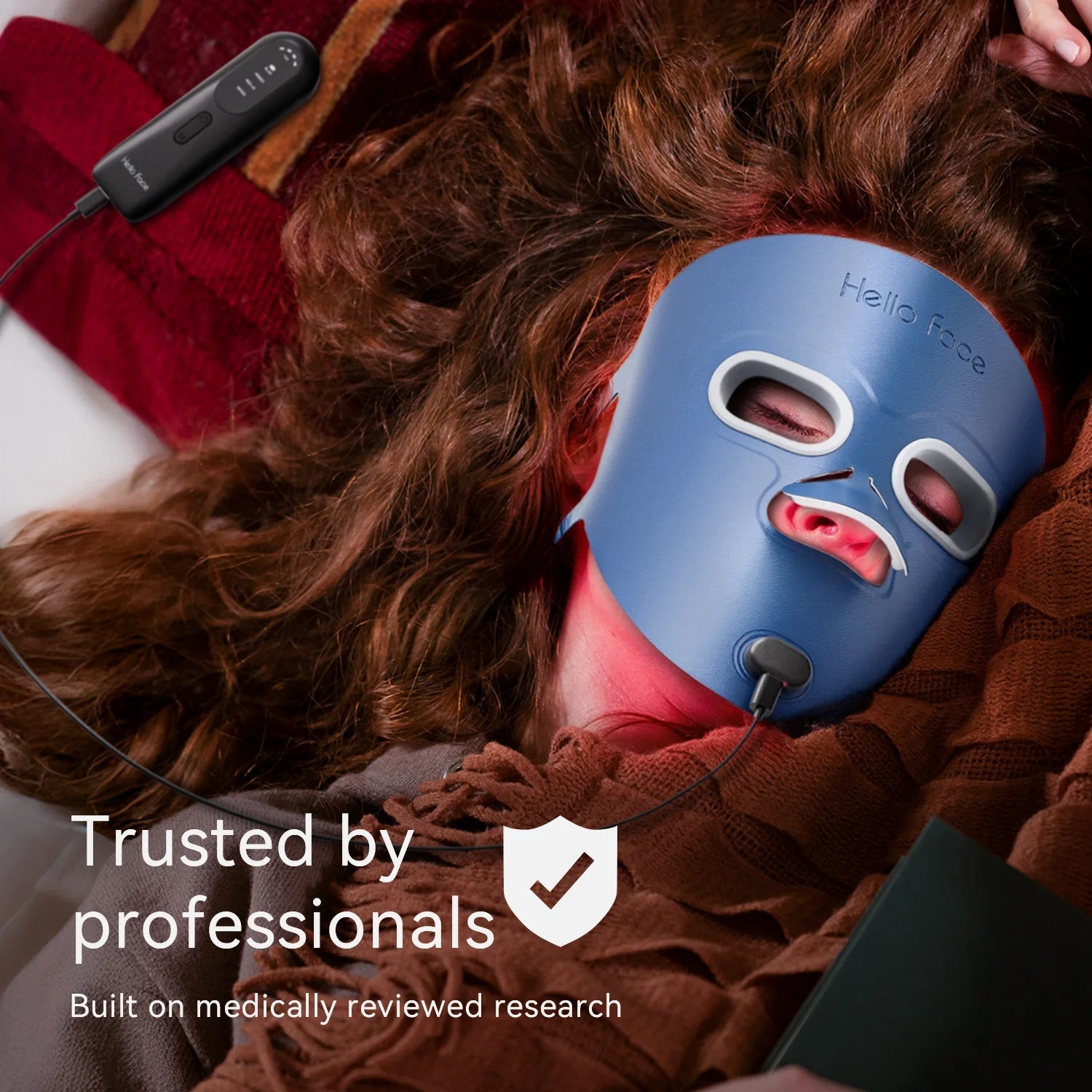 Ultra-light Red Light Therapy Photon Mask Hello Face with M500S LED Near-Infrared Light Sqin Med by Nurse Faye