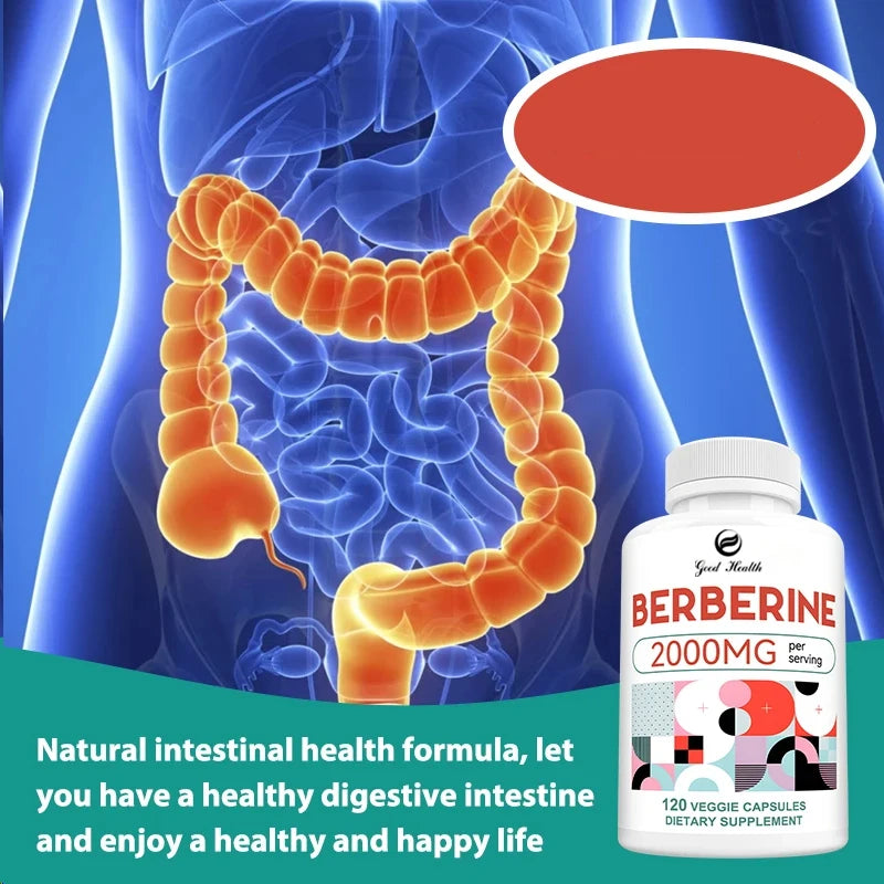 Berberine Capsules 2000mg - Supports Healthy Glucose (Blood Sugar) and Lipid (Fats) Metabolism Sqin Med by Nurse Faye