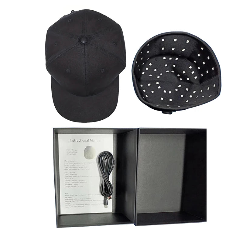 Red LED Light & Infrared Therapy Cap- 96Pcs 660nm&850nm wavelength 10Hz Pulse for Hair growth Sqin Med by Nurse Faye