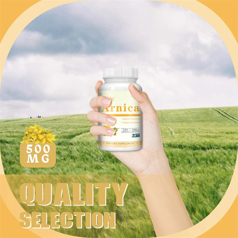 Arnica Capsules - Effectively Relieves Bruising, Swelling, Reduces Muscle Pain and Stiffness Sqin Med by Nurse Faye
