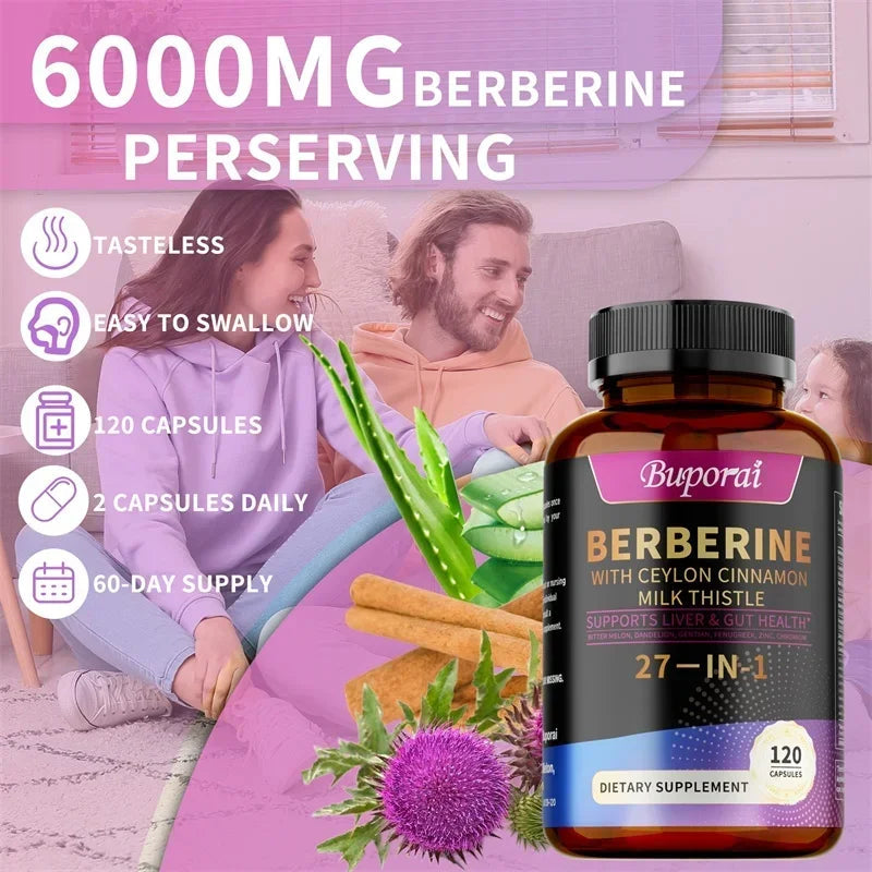 27-in-1 Berberine Complex Supplements 25,000 mg per serving - Supports whole body health Sqin Med by Nurse Faye