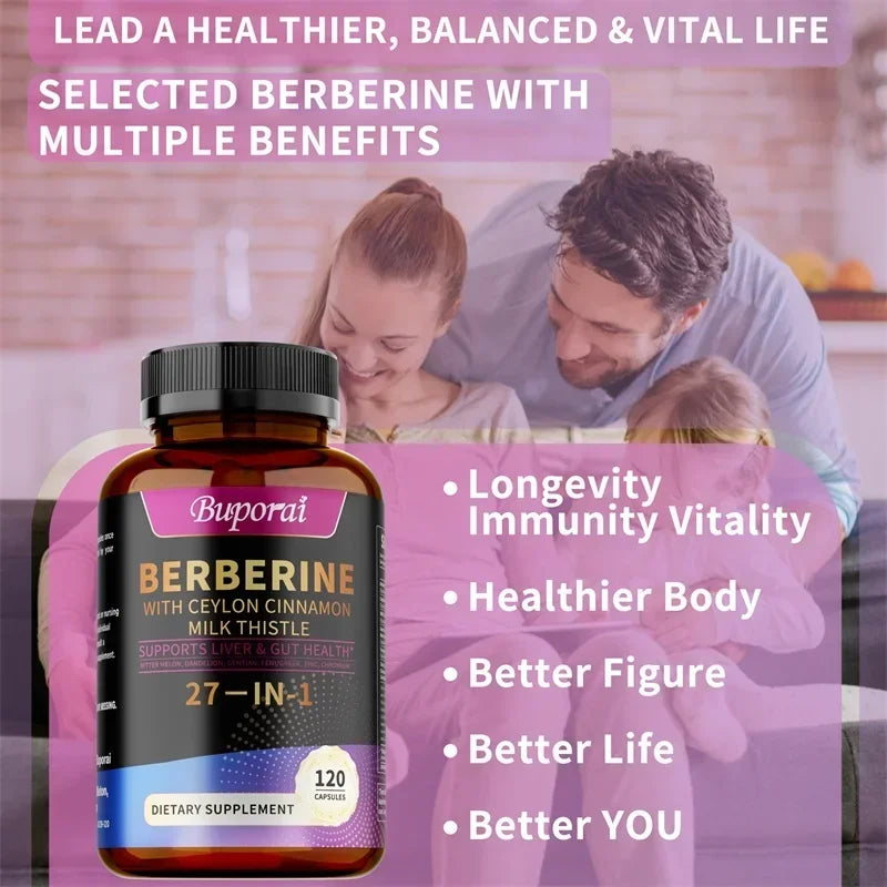 27-in-1 Berberine Complex Supplements 25,000 mg per serving - Supports whole body health Sqin Med by Nurse Faye