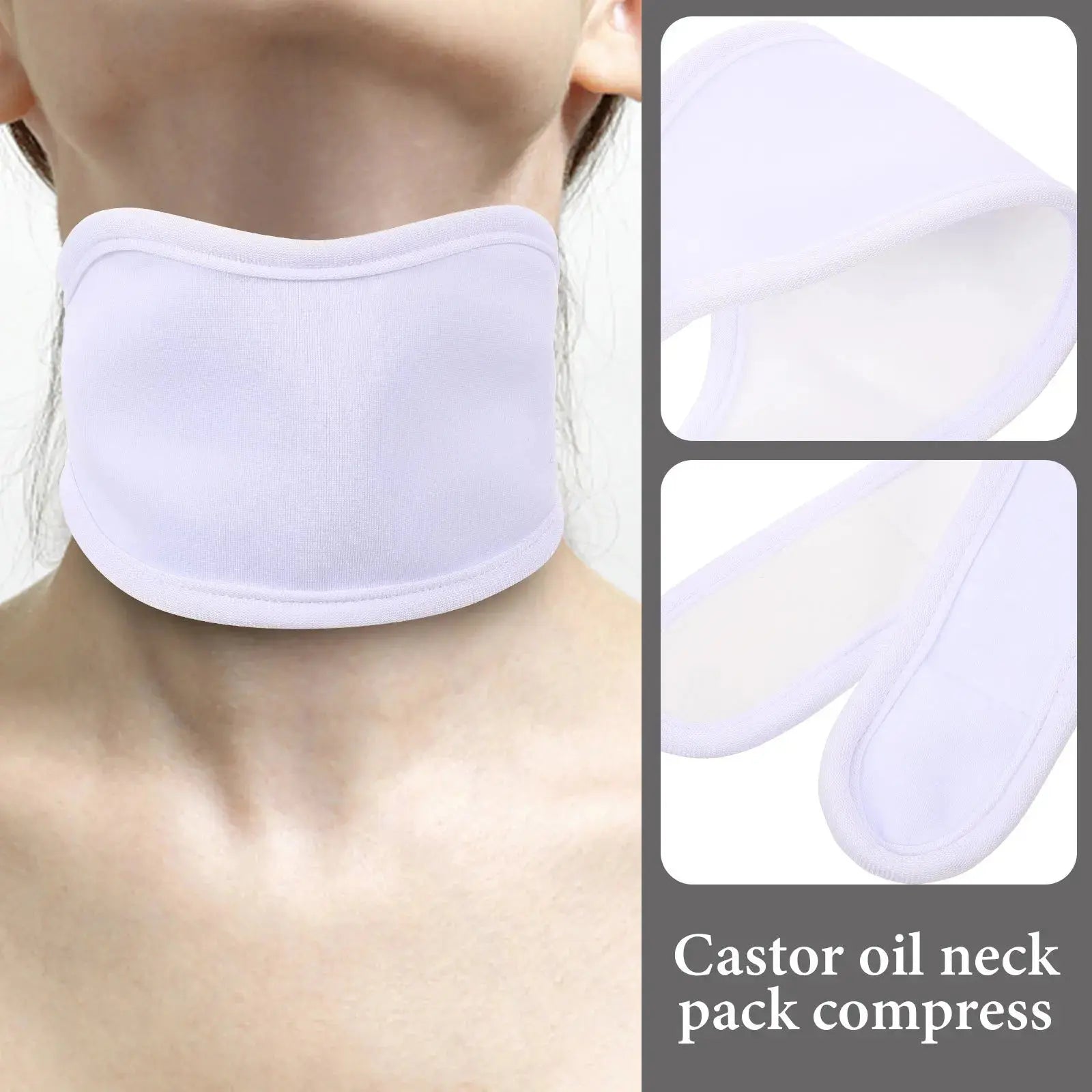 Castor Oil Neck Wrap Reusable Essential Oil Pack Compress Soft Fabric Comfortable Fit for Daily Use Ideal Gift for Family and Sqin Med by Nurse Faye
