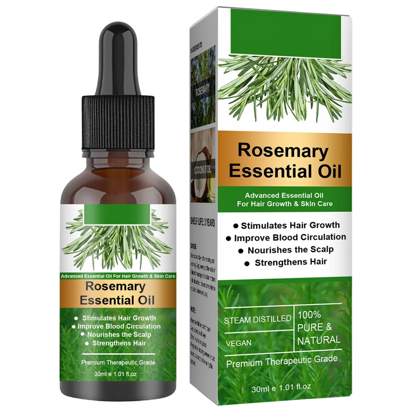 Rosemary Essentiall Oil Hair Growth Products Organic Hair Products Scalp Hair Strengthening Oil For Nourish Shiny Hair Healthy Sqin Med by Nurse Faye