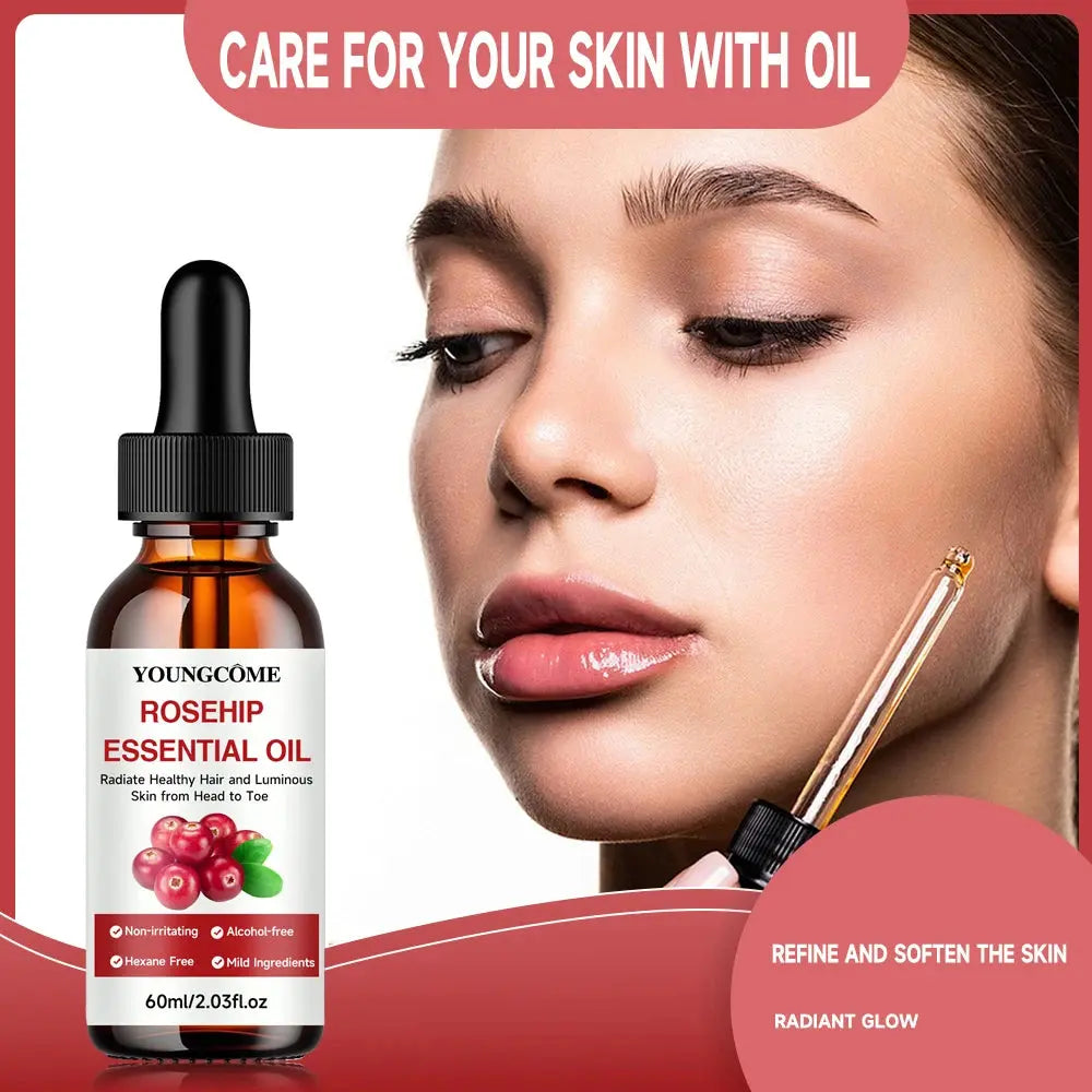 Rosehip Essential Oil Fade Fine Line Lifting Firming Repair Smooth Moisturizing Whitening Nourishing Skincare Oil for hair, face Sqin Med by Nurse Faye